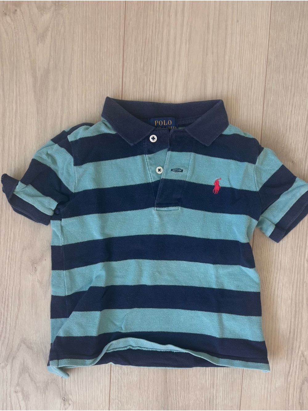 Polo by Ralph Lauren Navy & Aqua Striped Polo